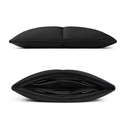 Comfyable Puffy Laptop Sleeve 15 16 Inch, Quilted Puffer Laptop Carrying Case with Handle, Pillow Case Compatible for MacBook Air 15" M4 2025 & MacBook Pro 16" 2024, Puff Cover, Black