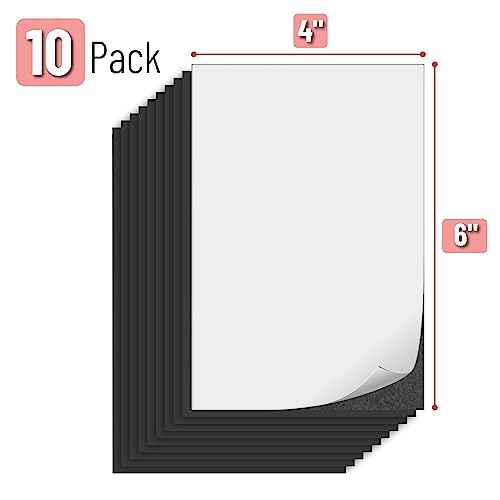 Mr. Pen- Adhesive Magnetic Sheets, 4" x 6", 10 Pack, with Adhesive Backing, Flexible Picture Magnets, Cuttable Magnetic Sheets