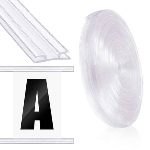 Frienda 1 Set 75 Feet Foldable Plastic Track for Flexible Plastic Letters Soft Letter Board Track for Letters Poster (Clear)