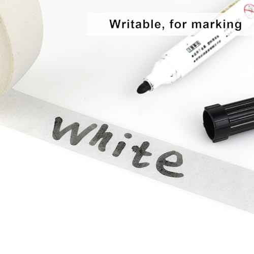 2 Pack White Masking Tape - Painters Tape 1 Inch Wide - Multi-Surface, Water Resistant, Indoor & Outdoor Use - 180FT Total - Artist Tape for Paint, Wall, Watercolor, Car, DIY (#4010)