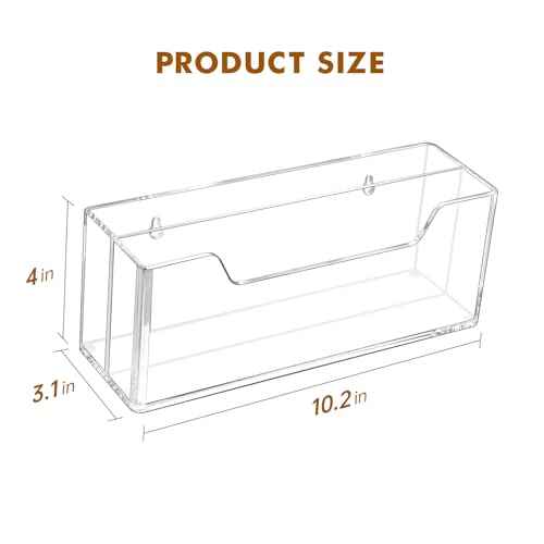 BEYGORM Acrylic Mail Organizer for #10 Envelopes, 2-Slot Wall-Mounted & Countertop Letter Holder, Clear Hanging Mail Rack for Home Office