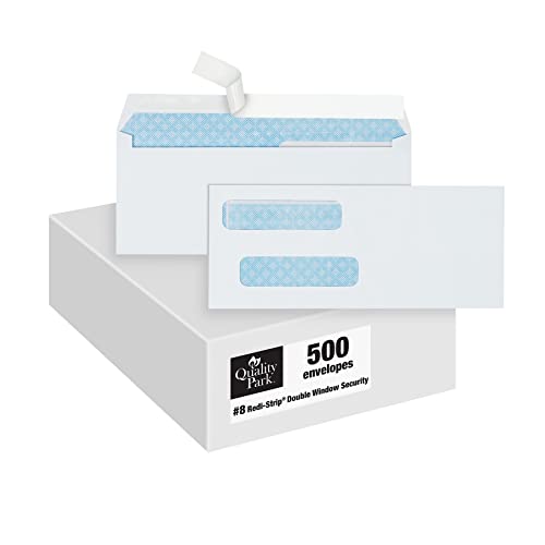 Quality Park #8 Double Window Security Envelopes 500 Pack for Checks