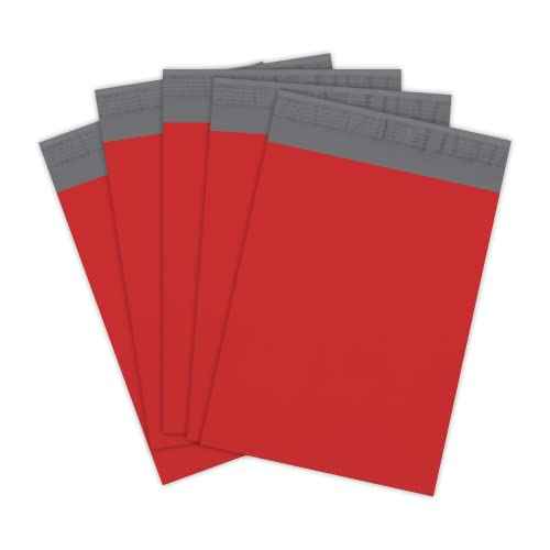 BOX USA Red Shipping Bags Large Heavy Duty 10" x 13" (100-Pack) | Waterproof Bag Poly Mailers for Packing Clothing and Secure Shipping, Packaging & Small Business Mailing