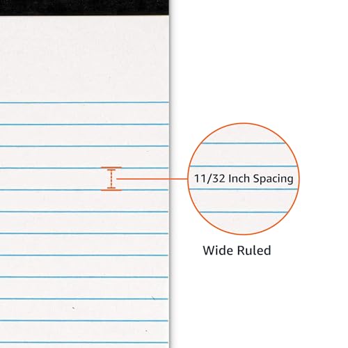 White Wide Ruled Notepads 12-Pack - 8.5 x 11.75 Inches Office & School Use