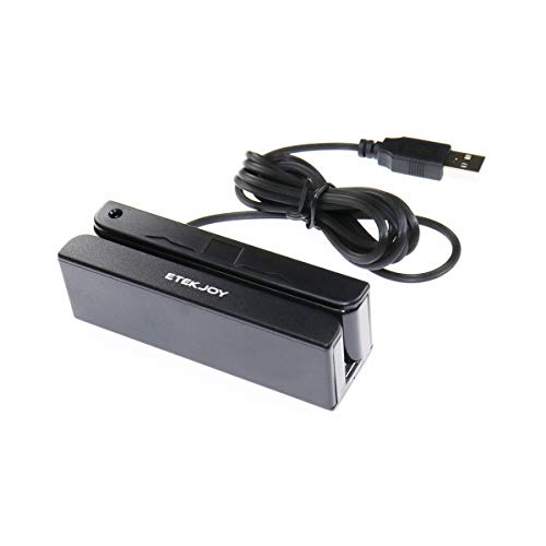 ETEKJOY USB Magnetic Stripe Card Reader - 3-Track POS Credit Card Swipe Device