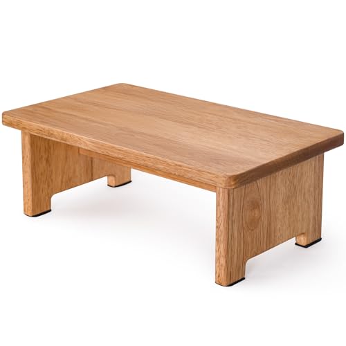 Solid Wood Step Stool 6-Inch Anti-Slip One-Step Stool for Adults