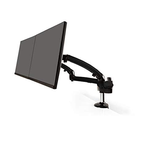 Ergotech Dual Freedom Arm, Includes Two Aluminum Articulating Arms,8.4-17.8 lbs. Weight Capacity per Arm, Suitable for Monitors up to 27'', VESA Compatible 75¡¿75, 100¡¿100,(FDM-PC-G02) -Dual,Metal Gray