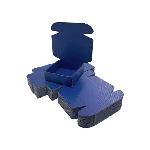 50 Pcs 5.5 x 5.1 x 2 inches Shipping Boxes for Small Business Cardboard Corrugated Mailer Boxes for Shipping Packaging Holidays Craft Gifts Giving Products (Industrial Blue, 5.5 x 5.1 x 2")