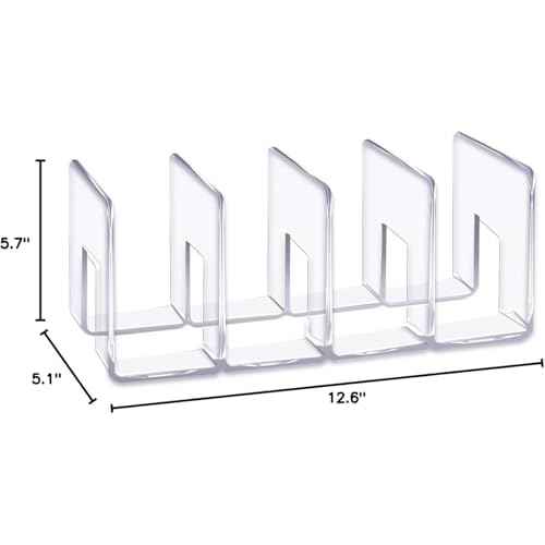 LUGUNU Clear Acrylic Purse Organizer - 4-Section Divider for Handbag Closet Storage - Durable Rack for Purses, Clutches More (Set of 4)