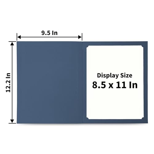 SUNEE Certificate Holders(Navy Blue, 50 Packs), Diploma Covers Gold Foil Border, for Letter Size 8.5x11 Certificates, Cardstock, Document Papers