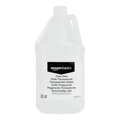 Amazon Basics 1 Gal Clear School Glue for Slime, Paper, Wood – All-Purpose Adhesive, 128 fl oz
