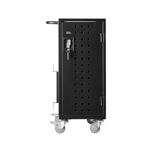 VEVOR Charging Cart, 16 Device Mobile Charging Station, Up to 15.6 in Screen Size, Office and Classroom Mobile Charging Cart, for Chromebook, Tablet and Laptop