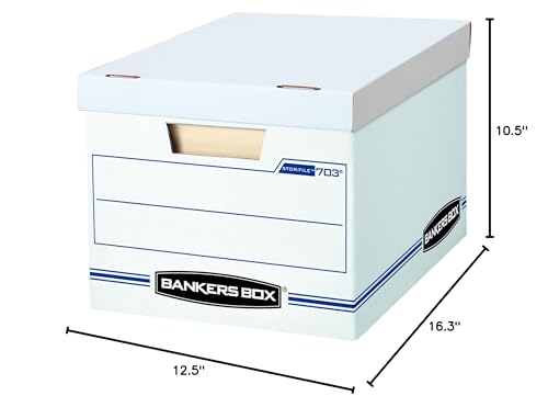 Bankers Box STOR/FILE Storage Boxes, Standard Set-Up, Lift-Off Lid, Letter/Legal, 6 Pack (57036-04)