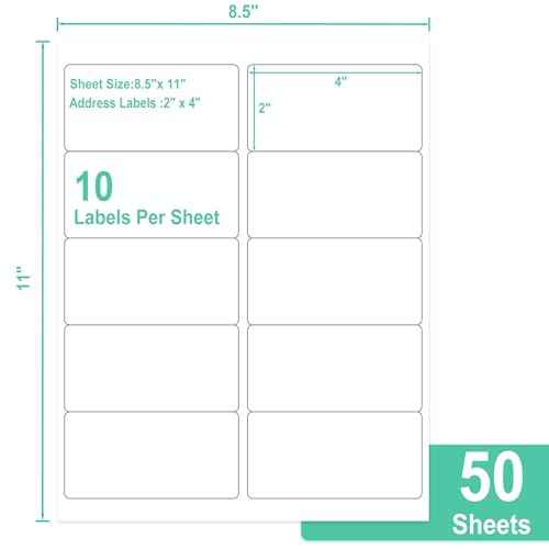 L LIKED 2" x 4" Label Stickers, Printable White 10 per Sheets Total 300 Labels, for Laser/Inkjet Printing - Matte (300 Labels)