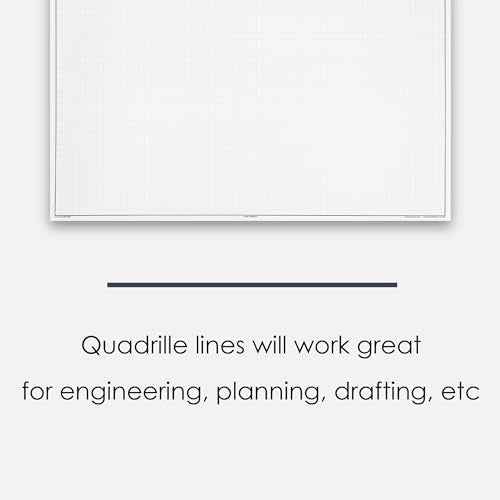GeekNavy 11" x 17" Quadrille Graph Paper 50 Sheets Landscape - 0.25" 4x4 Square Grid, Blueprint, High Brightness, Border-Outlined, Large Drafting (3-Pack)