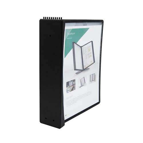 Tarifold DJOIS Wall Mount Reference and Display System ? 10 Double-Sided Letter Pockets ? 20 Sheet Capacity ? Durable ABS & Metal ? Easy-Load ? Black (EZW771)
