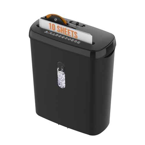 10-Sheet Strip Cut Paper Shredder, P-2 Security Level with 3.17 Gallon Basket, CD & Credit Card Shredder,Durable & Fast-Jam Proof System,ETL Certified Home Office Shredders