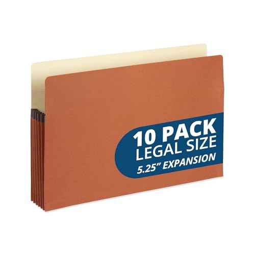 Blue Summit Expanding File Pocket Organizer, Legal Size, 5.25¡± Expansion ? 10 Pack