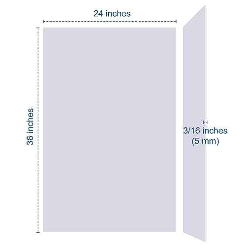 Foam Board 24 x 36 x 3/16" (5mm) - 12 Pack - White Poster Board, Acid Free, Double Sided, Rigid, Sign Board Foamboard for Mounting, Crafts, Paintings Prints, Art, Display, Presentation and Projects