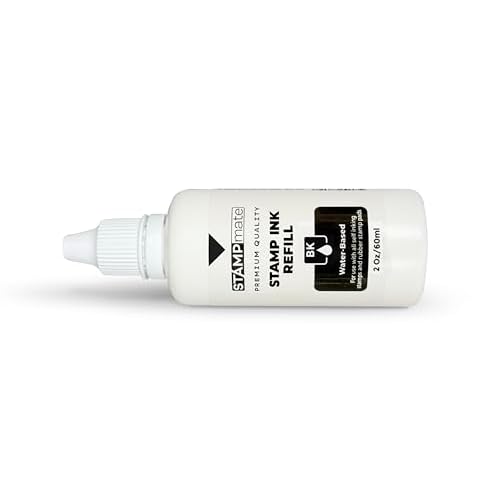 Premium Refill Ink for Self-Inking Stamps and Stamp Pads - 2 oz. Bottle (Black)