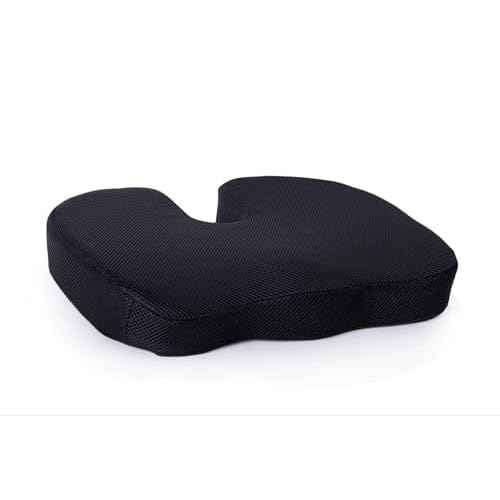 E Orthopedic Memory Foam Seat Cushion for Office Chair & Car ? Relieves Tailbone, Back & Sciatica Pain ? Ergonomic Coccyx Pad for Long Sitting Comfort?