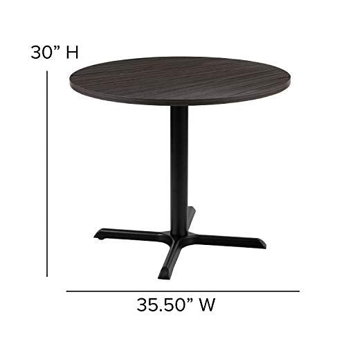 Emma + Oliver Rustic Gray 36-inch Round Conference Table - Office Meeting