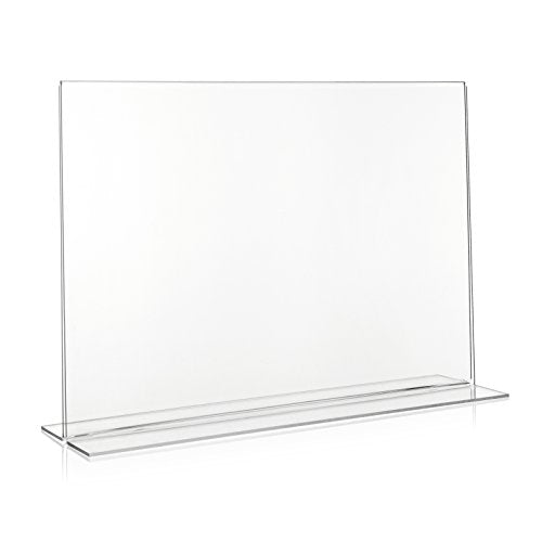 VITAdisplays Transparent DIN A3 Landscape Plexiglas Advertising Stand/T-Stand