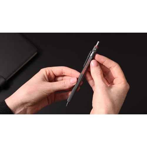 Rotring 600 Ballpoint Pen | Medium Point | Black Ink | All-Metal Body Pen | Dark Stone | Non-Slip Knurled Grip & Hexagonal Barrel | Refillable