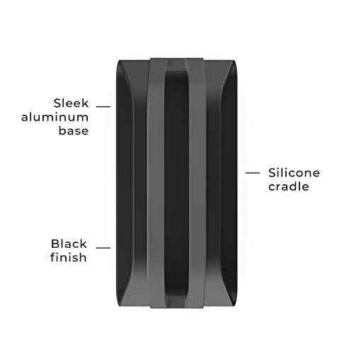 HumanCentric Vertical Laptop Stand Compatible with MacBook Pro and MacBook Air, Holder for Personal Computer Desk Stand, Aluminium, Exchangeable Inserts to Fit Different Device Models, Black