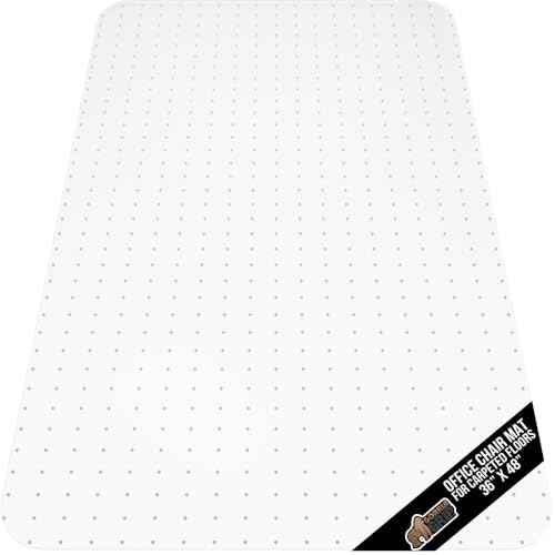 GORILLA GRIP Slip Resistant Office Chair Mat for Carpet Floors, 36x48 Smooth Glide Under Desk Carpeted Floor Protector, Heavy Duty Plastic Computer Mats for Rolling Work and Gaming Chairs, Clear