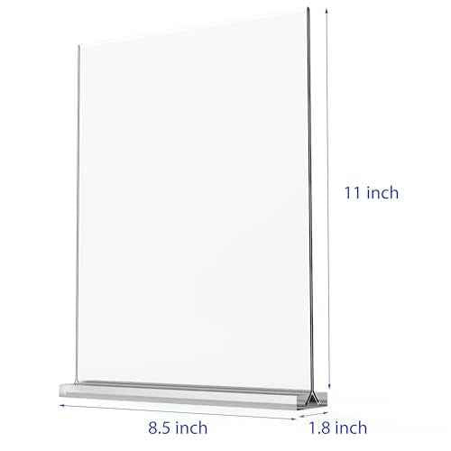 newnewshow 8.5x11 Acrylic Sign Holder 3 Pack Vertical Double-Sided Display (Optional 8.5x11 8.5x5.5 5x7 Horizontal and Vertical)