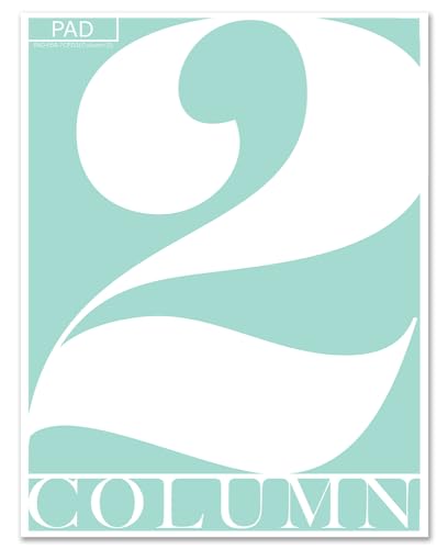 BookFactory 2 Column Notepad - 8.5 x 11, 50 Pages, 3-Hole Punch, Column & Lined