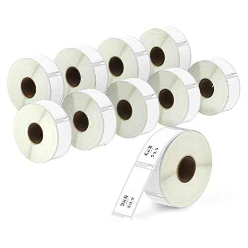 BETCKEY - Compatible DYMO 30373 (7/8" x 15/16") Price tag Rat Tail Style Thermal Film Labels, Compatible with Rollo, DYMO Labelwriter 450, 4XL & Zebra Desktop Printers[10 Rolls]