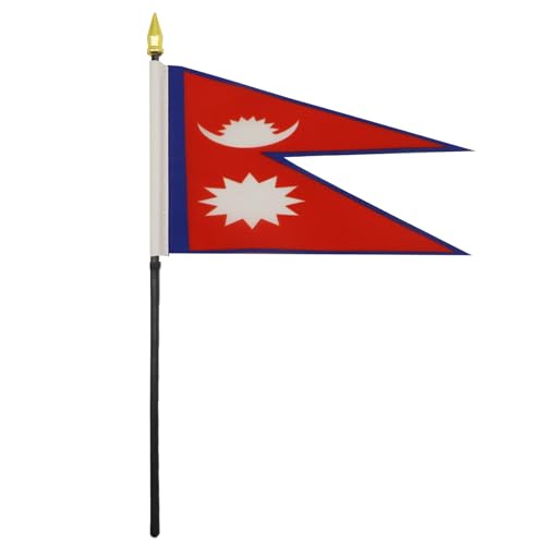 Nepal Table Flag 4x6 Inch Polyester with Plastic Base - AZ FLAG