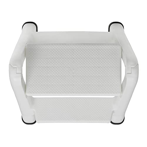 Rubbermaid EZ Step 2-Step Folding Stool White | Durable Stool