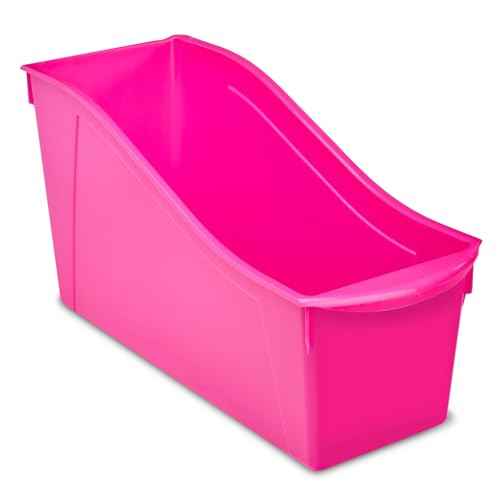 Storex Interlocking Book Bins, 5 1/3 W x 14 1/3 L x 7 H, 5 Color Set, Plastic (70105U06C)