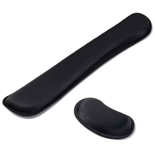 Hoewina Keyboard Wrist Rest,Ergonomic Wrist Rest,Superfine Fabric and Gel Memory Foam Wrist Pad for Computer Keyboard for Easy Typing & Pain Relief, Suitable for Office, Family, Outdoor, Black