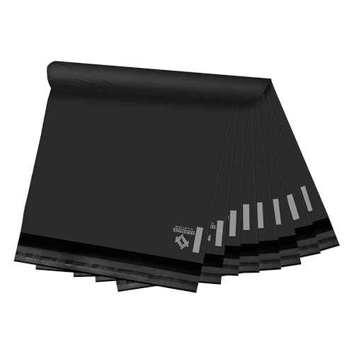 KKBESTPACK BLACK 14.5x19 50 PCS Large Poly Mailers Shipping Bags for Small Business ? Self Sealing Package Envelopes
