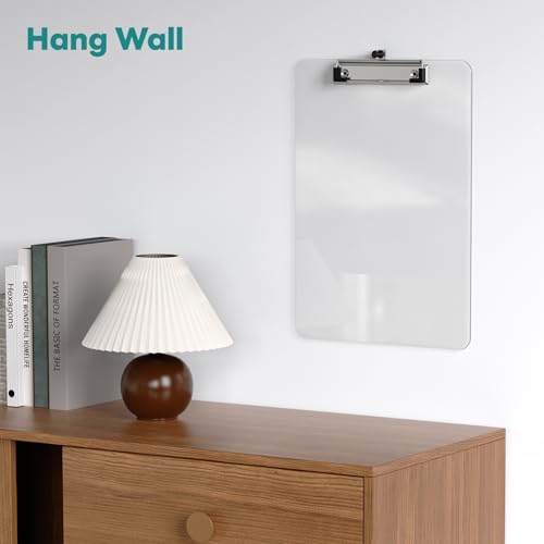 Juvealoe A4 Plastic Clipboard 8.5 x 11 Clear Clip Board 2 Pack - Clear / 2