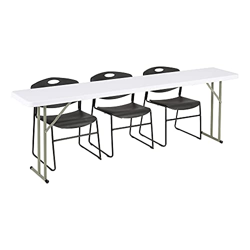 Norwood 8' Indoor/Outdoor Folding Training Table, White, 96" L x 18" W x 29" H