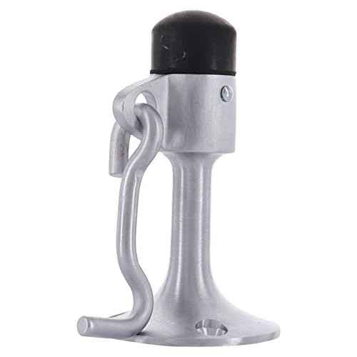 CRL Satin Chrome Finish Wall Mounted Heavy Duty Door Stop with Hook and Holder