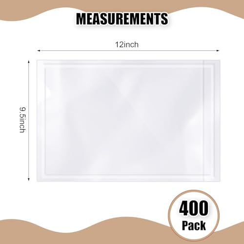400 Pcs Clear Shipping Label Envelopes, 9.5x12 Inch Self-Adhesive Packing Sleeves for Packaging