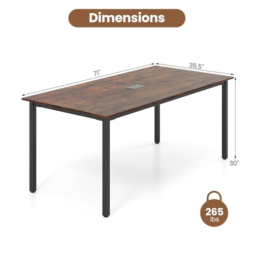 GIANTEX 6 Ft Conference Table for 8-10 People, Rustic Brown, Model 1