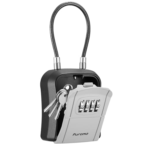 Puroma Lock Box Portable Key Box 4-Digit Resettable Code Wall Mount – 1 (Variant 1)
