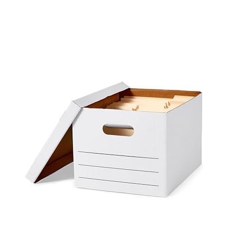 Amazon Basics Collapsible Storage & Filing Boxes - 20 Pack, Letter/Legal Size, Lift-Off Lids
