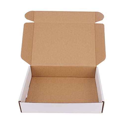 35 Pack 9x6.5x1.75 inch Corrugated Box Mailers- White Cardboard Shipping Box Corrugated Box Mailer Shipping Box For Mailer, Moving and Craft
