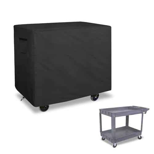 Bitubi Service Cart Cover for 500-Pound Capacity Service Utility Cart,Heavy Duty Waterproof Utility Cart Cover - 47''L x 27'W x 32''H(Black)