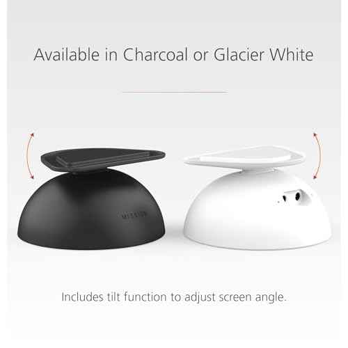 Mission 2-in-1 Tilt & Battery Stand for Echo Show 5 (3rd Gen, 2023 Release) (Make Your Echo Show Portable) - Glacier White