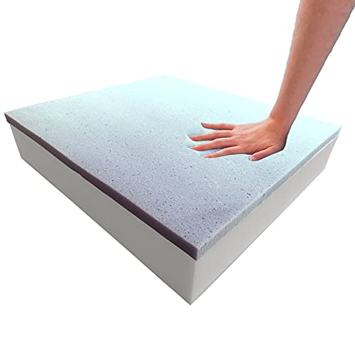 Foamma 6" x 24" x 24" Gel Memory Foam with High-Density Base, Cooling Pressure Relief, Cushion Filler for Couches and Chairs, Memory Foam Pad for Furniture Stuffing