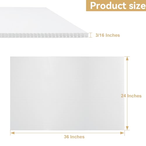 YDisplay 3Pack Poster Blank Board 24¡¿36¡¯¡¯ Corrugated Plastic Board 3/16 Inches Thick for School Projects,Craft,Art & Display,White